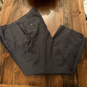 Haggar Men's Premium Comfort Stretch Classic-Fit Solid Flat Front Dress Pants